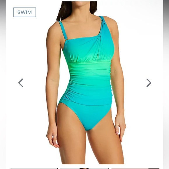 NWT Bleu Rod Beattie Cool Breeze One Shoulder Mio One Piece Swimsuit Size 4 - Picture 2 of 8